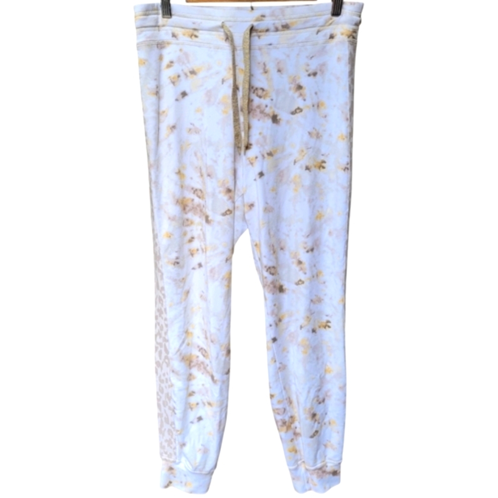 Johnny Was Calme Lounge Jogger Pants  Gold Off White Size S